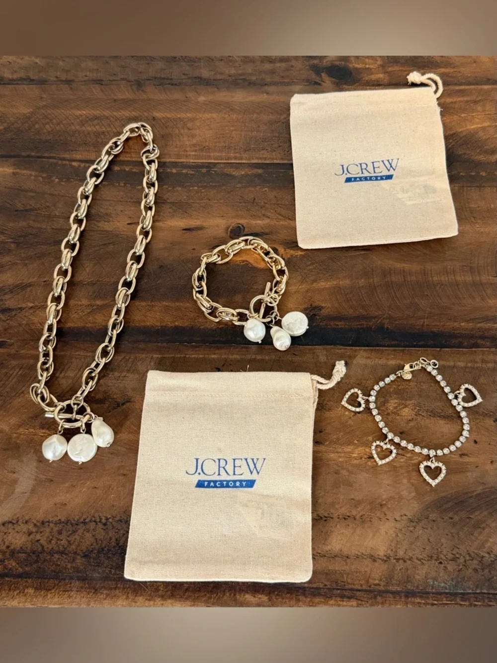 Lot of (3) J. Crew Bracelets and Necklace.
